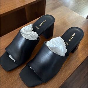BRAND NEW ALDO Women's Black Heeled Mules Size 10/41